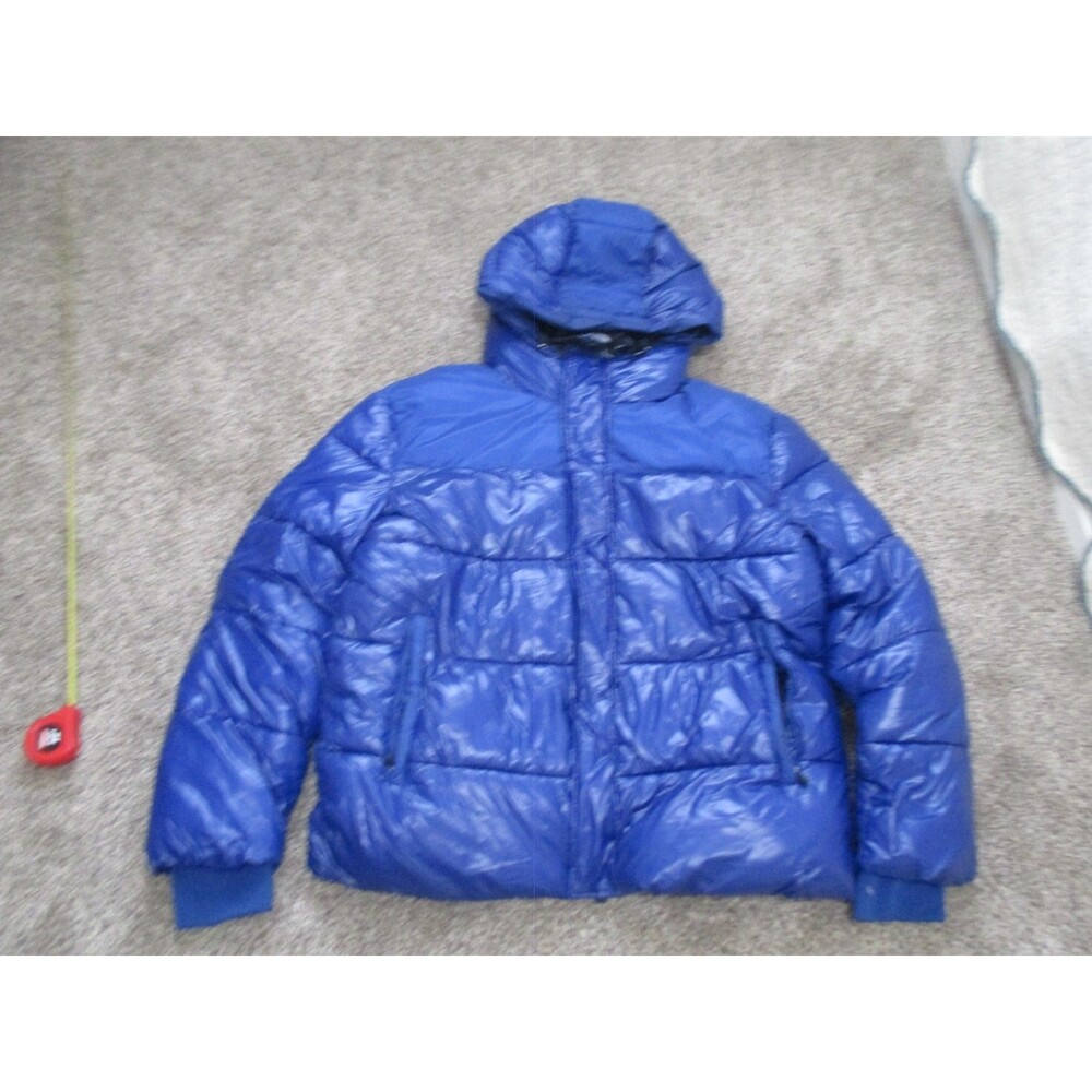 Armani Exchange A|X shiny puffer jacket mens XL Blue